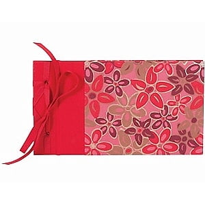 PINK-RED FLOWERS RIBBON-BOUND BRAGBOOK by Lineco - 4x6