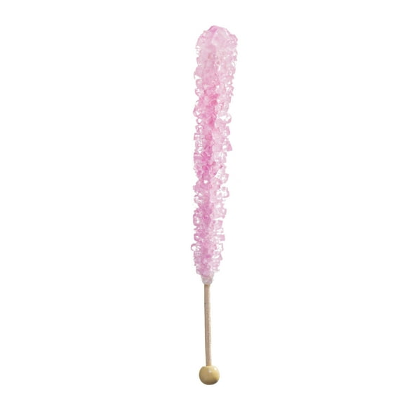 PINK ROCK CANDY CRYSTAL STICKS - 12 PACK - CHERRY FLAVORED - INDIVIDUALLY WRAPPED