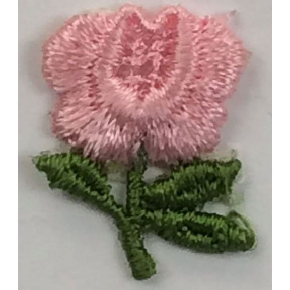 PINK ROSE PRESS-ON APPLIQUE 3/4" X 1"