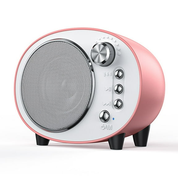 PINK Retro Speaker Wireless Mini Portable Speaker Rechargeable FM Radio Stereo Surround Subwoofer Support TF Card