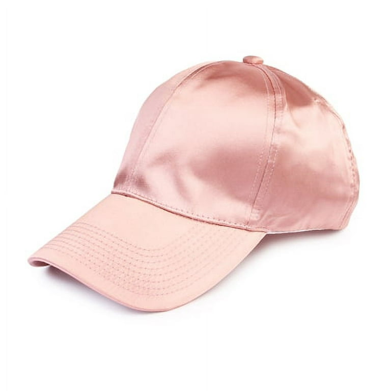 Pink satin baseball cap sale
