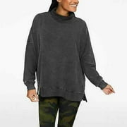 PINK Victorias Secret Women Oversized Cowl Neck Pullover Sweater Washed Gray S