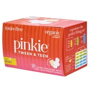 Pinkie Organic Cotton Teen Pads, Mini, 18 Count, Ultra-Thin with Wings