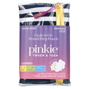 First Period Pinkie Prep Pouch with Organic Cotton Pads for Teens