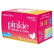 Pinkie Organic Cotton Teen Pads, Regular, 18 Count