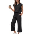 thumbnail image 1 of PINKSIR 2 Piece Sets for Women Sleeveless Lounge Sets Wide Leg Pants Matching Set Travel Vacation Outfits with Pockets, 1 of 9