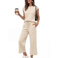 thumbnail image 1 of PINKSIR 2 Piece Sets for Women Sleeveless Lounge Sets Wide Leg Pants Matching Set Travel Vacation Outfits with Pockets, 1 of 9