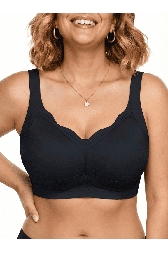 Plus Size Wireless Bra for Women No Underwire Supportive Push Up Full Coverage Bralette Comfort Everyday Bra