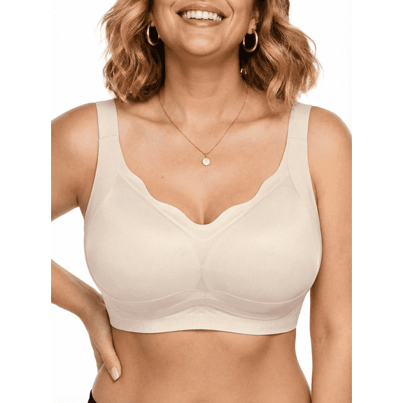 PINKSIR Plus Size Wireless Bra for Women No Underwire Supportive Push Up Full Coverage Bralette Comfort Everyday Bra