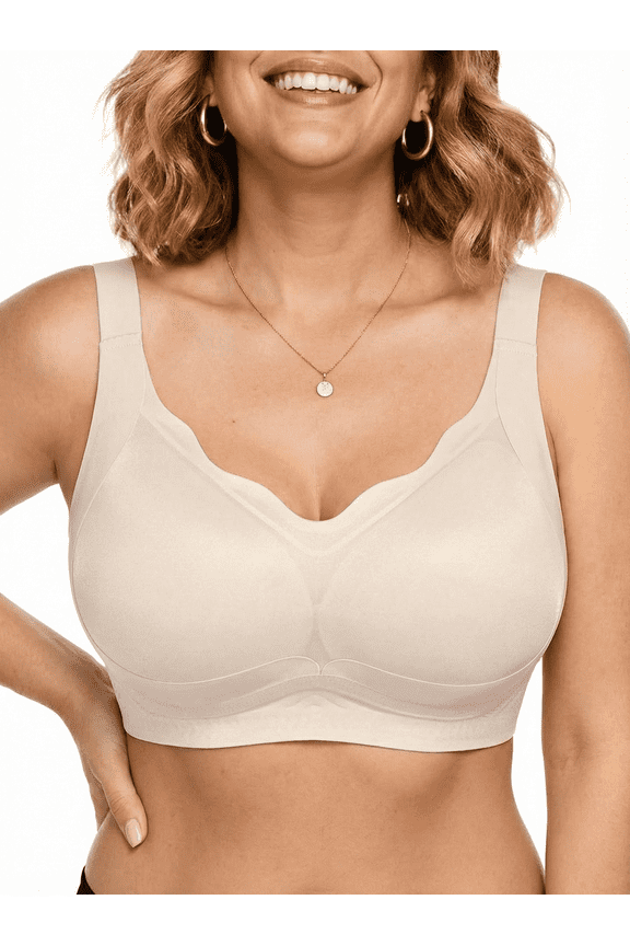Plus Size Wireless Bra for Women No Underwire Supportive Push Up Full Coverage Bralette Comfort Everyday Bra