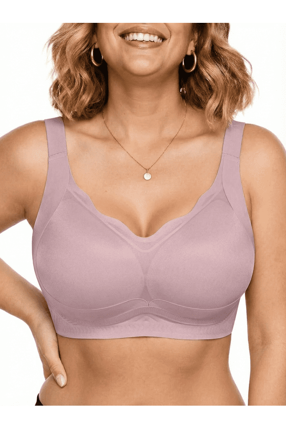 Plus Size Wireless Bra for Women No Underwire Supportive Push Up Full Coverage Bralette Comfort Everyday Bra