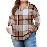 Womens Plus Size Hoodies Trendy Fall Fashion V Neck Oversized Sweatshirt Tops Clothes,Size 1X-5X