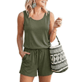 thumbnail image 1 of PINKSIR Womens Romper Sleeveless Tank Top Shorts Jumpsuit Casual Summer Outfit Soft Comfy with Pockets, 1 of 1