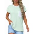 thumbnail interactive-video image 1 of Women's Cap Sleeve Tops - Loose Fit Summer Tunic Blouses With Pocket 1 of 14