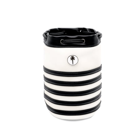 PINKTEE Golf Valuables Pouch Premium Leather Golf Tee Pouch Ball Bag Bucket Waist Design with Removable Magnetic Ball Marker(black)