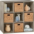 thumbnail image 1 of PINKYA 9-Cube Storage Organizer, 11in Shelf Opening, Bookcase, Display Shelf, Customizable w/ 3 Removable Back Panels - Greige, 1 of 9