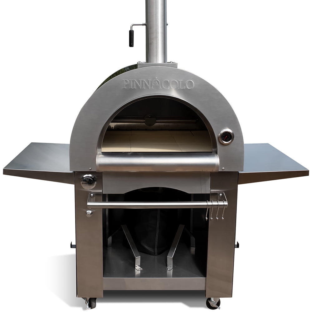 Hybrid Stainless Steel Outdoor Pizza Oven with Side Shelves