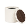 thumbnail image 1 of PINPLUS 16.9" Storage Ottoman with Tray Collapsible Foot Rest Stool Seat for Living Room White,Sherpa Fabric, 1 of 7