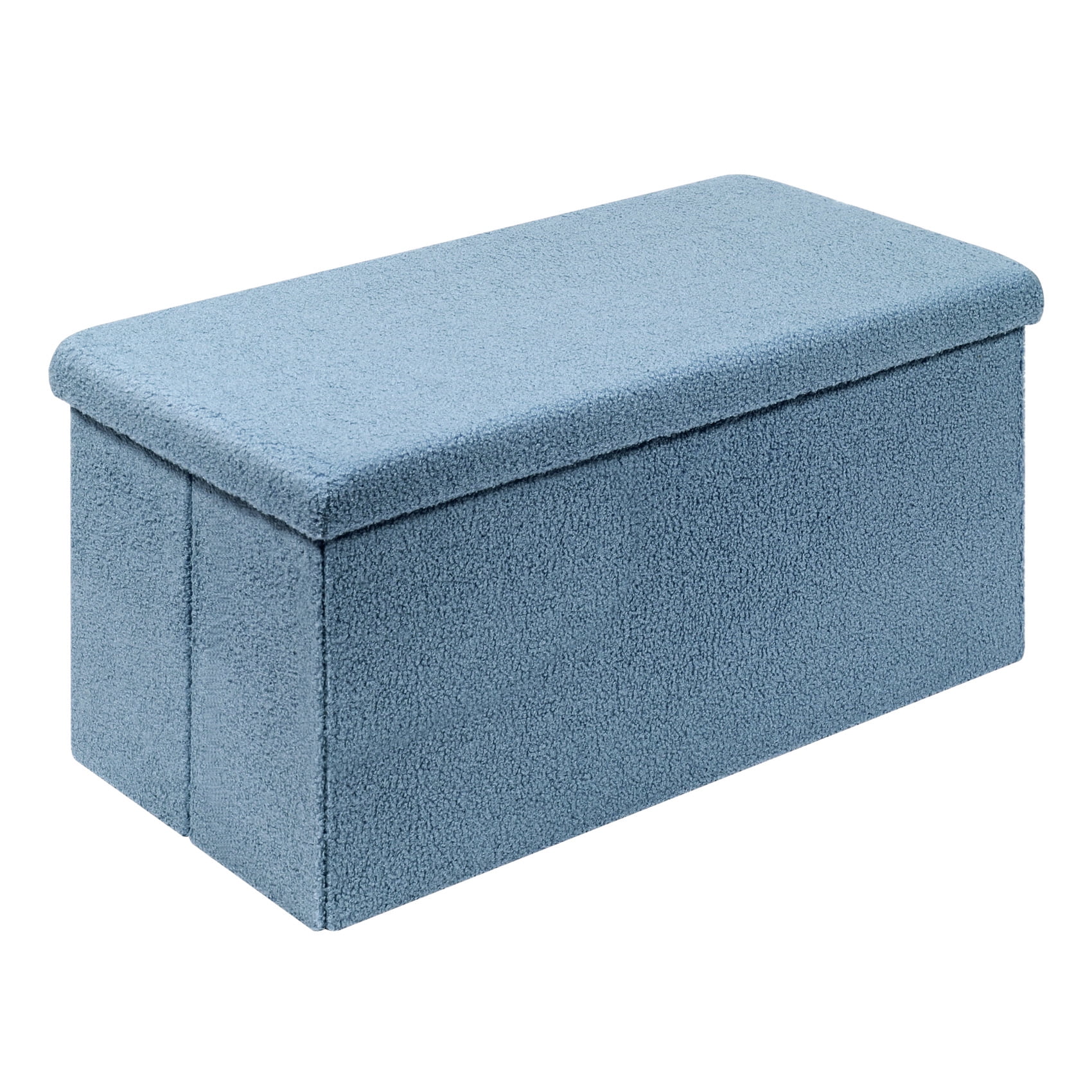 PINPLUS 31.5" Folding Ottoman Storage Bench,Upholstered Foot Rest Stool Seat for Living Room