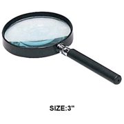 PINPOINT 2X Power Hand-Held Magnifier | Sleek Black Rim & Handle | 3" (7.6 cm) Distortion-Free Lens | 7" (17.8 cm) Length | Lightweight & Elegant