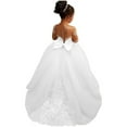 thumbnail image 1 of PINQI 1 To 16 Years Girls Long Sleeve Tulle Princess Dress Flower Child Wedding Dress Lace Dress Princess Wedding Pageant Gown (WH2,2-3 Years), 1 of 6