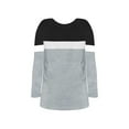 thumbnail image 1 of PINQI 2025 Kids Girls Fashion Blouse Round Neck Shirt Color Block Striped Casual Tunic Tops Long Sleeve Loose Crewneck T-Shirt Tee for Spring Fall(Black-B,7-8 Years), 1 of 5