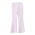 thumbnail image 1 of PINQI 4-13 Years Kids Breathable Trousers Little/Big Girls' Cut Pants Summer Children's Slim Leggings High Waisted Large Children's Bell Bottoms(Pink-c,5-6 Years), 1 of 3
