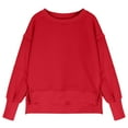 thumbnail image 1 of PINQI 5-14 Years Kids Swing Blouse Sweatshirts for Teen Girls Fashion Crewneck Oversized Kids Pullover Tops Long Sleeve Cute Fall Spring Winter Clothes(Red-1,5-6 Years), 1 of 6