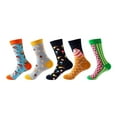thumbnail image 1 of PINQI 5 Pairs Women Socks Print Socks Gifts Cotton Long Socks for Women Novelty Cute Socks Non Slip Socks for Women's Home Socks Walking Socks for Women's Fashion Socks(B,One Size), 1 of 3