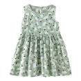 thumbnail image 1 of PINQI A Line Toddler Girls Dresses Summer Little Girls Sleeveless Sundress Floral Prints Ruffles Dress Casual Dress for 0 to 5 Years, 1 of 4