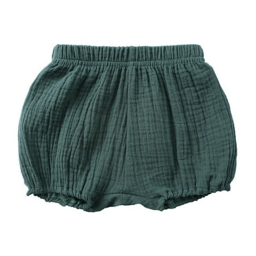 PINQI Autumn Shorts for Kids Baby Boys Girls Solid Spring Summer Shorts Clothes for 0-3 Years Pull-On Shorts Elastic Waist Shorts