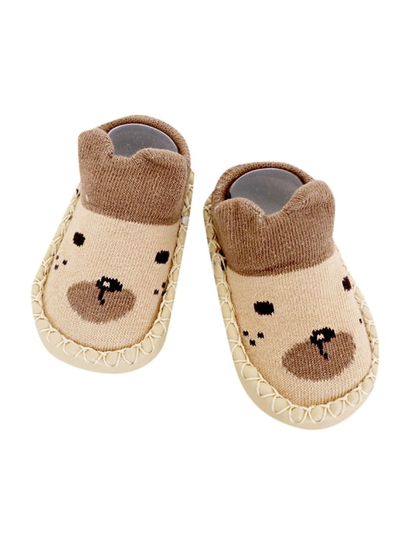 Baby Anti-Slip Sock Shoes Soft Sole Animal Design Leather Bottom Floor Socks for Toddlers Comfortable and First Walking Slipper Socks for Baby Shoes Ideal for Indoor Use