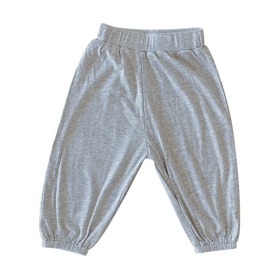 PINQI Baby Boys and Girls Pants Thin Pants Toddler Comfy Elastic Waist Jogger Pants Solid Thermal Lined Jogger Sweatpants Kids Casual Solid Pants(Grey-1,18-24 Months)