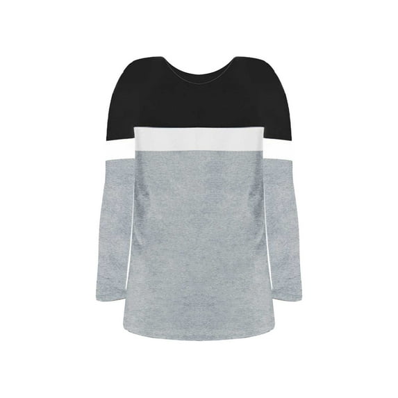 PINQI Baby Casual Tops Toddler Girl Boy Color Matching Long Sleeved Top for 3 To 9 Years Fall Spring Long Sleeve Solid Crewneck Cotton Shirts(Black-b,8-9 Years)