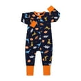 thumbnail image 1 of PINQI Baby Clothing Boys Girls Sleep Play Pajamas Romper Jumpsuit Printed Clothing Cotton Romper Zip Front Outfits for 0 to 3 Years, 1 of 9