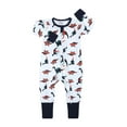 thumbnail image 1 of PINQI Baby Clothing Boys Girls Sleep Play Pajamas Romper Jumpsuit Printed Clothing Cotton Romper Zip Front Outfits for 0 to 3 Years, 1 of 9
