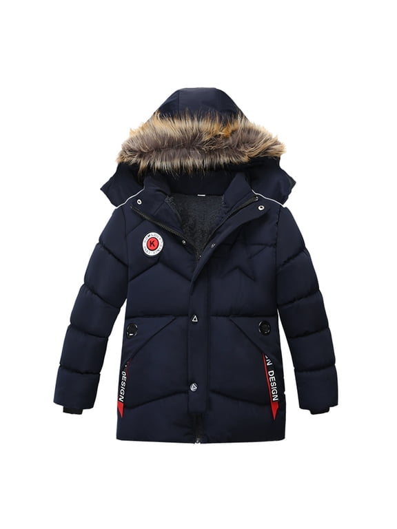 Baby Fashion Snowsuit Children Winter Boys Jacket Coat Hooded Coat Fashion Kids Warm Clothes Jacket Boys Windproof Outerwear
