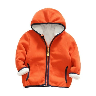 PINQI Baby Fashion Snowsuit Toddler Girls Boys Spring Winter Long Sleeve Thick Solid Color Plush Zipper Hooded Coat for 1 To 7 Years