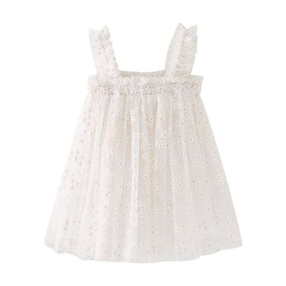 PINQI Baby Girl Tutu Dress Toddler Girls Sleeveless Snowflake Paillette Princess Dress Dance Princess Dresses Summer Cute Clothes(a-Blue,2-3 Years)