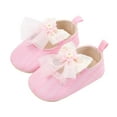 thumbnail image 1 of PINQI Baby Girls Princess Lace Bowknot Soft Sole Cloth Shoes Sneaker Toddler Prewalker Lightweight Cute Baptism Shoes, 1 of 7