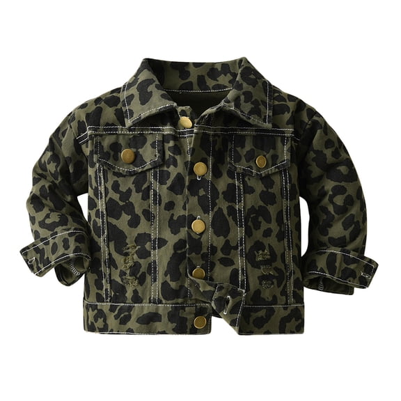 PINQI Baby Loose Snowsuit Toddler Boys Girls Windproof Camouflage Prints Denim Coat Jacket Kids Warm Outerwear Jacket with Pockets Warm Fall Winter Clothes