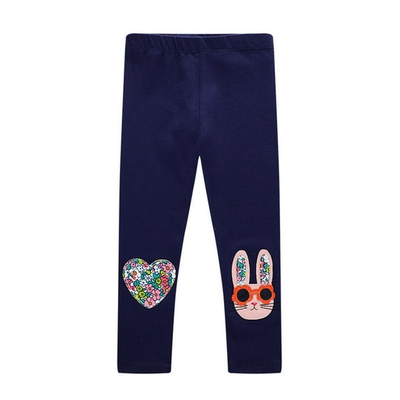 PINQI Baby Loose Overalls Leggings for Girls Fitting Elastic Waist Long Pants Tights for Girl Spring/Fall Joggers Toddler Active Leggings(a-A,4 Years)