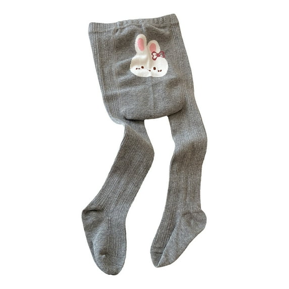 PINQI Baby Stretch Trousers Toddler Girls Wrap Their Feet In Leggings Wear Bunny Print Pantyhose Elastic Waist for 0 To 8 Years
