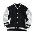 thumbnail image 1 of PINQI Boys Cotton Jackets Button down Fleece Casual Coats with Pockets Teen Kids Striped Lightweight Jackets Outwear, 1 of 4