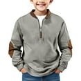 thumbnail image 1 of PINQI Boys Trendy Sweatshirts Half Zip up Pullover Sweatshirts with Pockets Kids Long Sleeve Cotton Fall Tops Clothes, 1 of 4