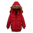 thumbnail image 1 of PINQI Boys Waterproof Parka Coats Winter Padded Snow Ski Puffer Jackets Kids Faux-F𝐮r Hood Quilted Warm down Outwear, 1 of 3