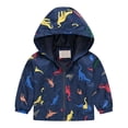 thumbnail image 1 of PINQI Boys and Girls Warm Winter Tops Small Children Spring Fall Winter Casual Wind Printing Light Fashion Long Sleeve Hooded Jacket, 1 of 8