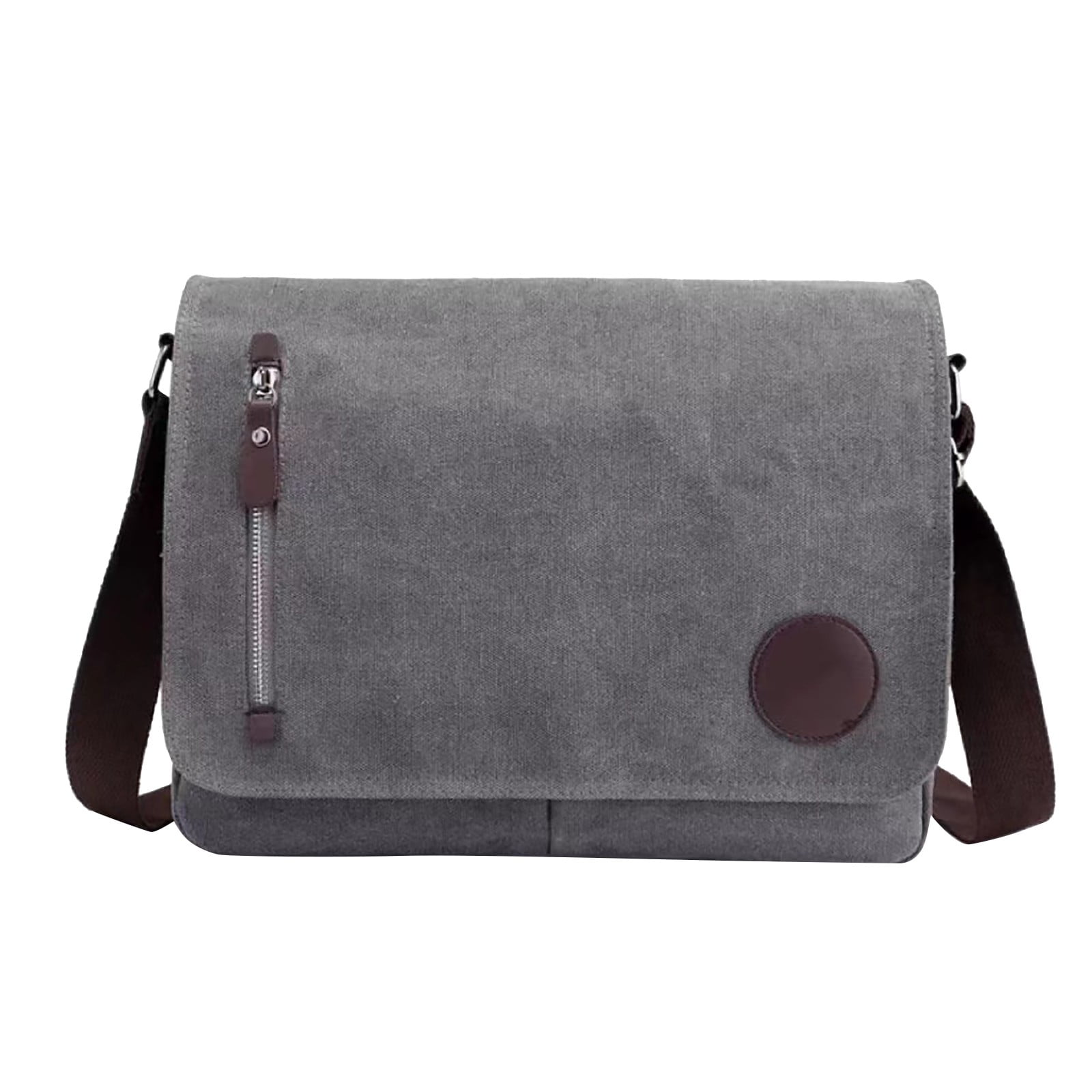 PINQI Canvas Messenger Bag Laptop Bag for Men Women for School