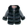 thumbnail image 1 of PINQI Children Fashion Warm Tops Kids Girls Coat Winter Windproof Thicken Coat Long Sleeve Jacket Child Warm Button Outerwear(Black,6-7 Years), 1 of 3