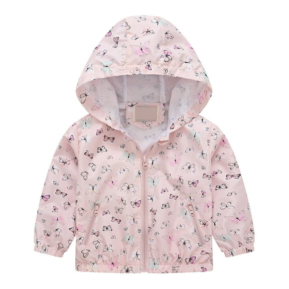 PINQI Children Outwear Windproof Toddler Boys Girls 𝑺𝒖𝒏𝒔𝒄𝒓𝒆𝒆𝒏 Jackets Printing Cartoon Hooded Outerwear Zipper Coats for 3 to 12 Years